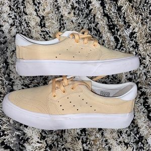 Cream/peachy adidas shoes